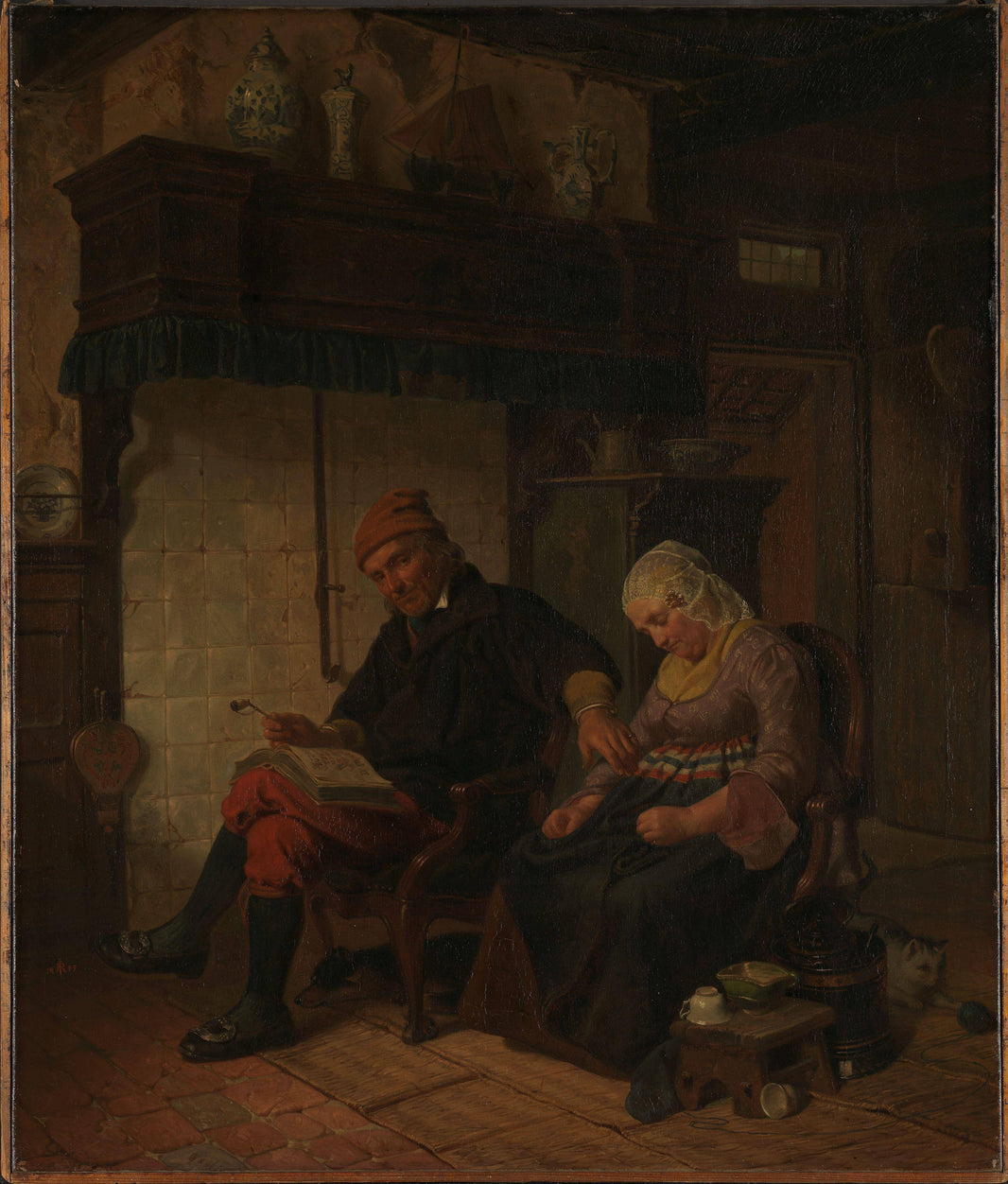 Domestic worship in a sailor's home by Rudolf Jordan — hand-painted portrait oil painting reproduction on canvas