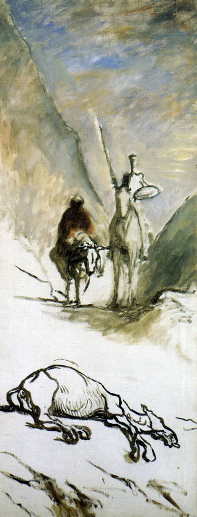 Don Quixote, Sancho Pansa and the Dead Mule in living room