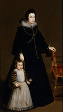 Dona Antonia de Ipenarrieta y Galdos and her Son by Diego Velazquez — male oil painting wall art, Baroque