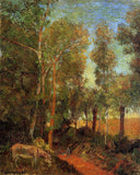 Donkey by lane by Paul Gauguin — forest oil painting wall art, Impressionism
