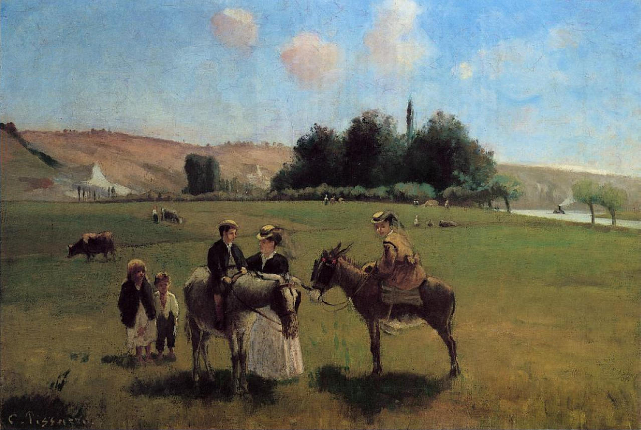 Donkey Ride at La Roche-Guyon - Camille Pissarro