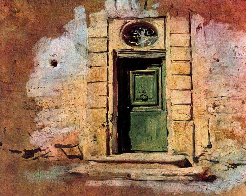 The little green door by Giovanni Boldini — hand-painted architectural oil painting reproduction on canvas