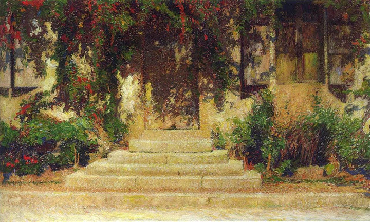 Doorway into the House by Henri Martin — hand-painted architectural oil painting reproduction on canvas