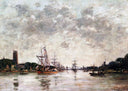 Dordrecht, La Meuse, View of Swandrecht by Eugene Boudin — hand-painted landscape oil painting reproduction on canvas