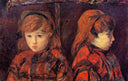 Double portrait of a young girl (Mademoiselle Lafuite) by Paul Gauguin — children oil painting wall art, Impressionism