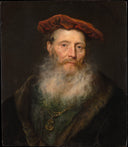 Bearded Man with a Velvet Cap by Govert Flinck — male oil painting wall art, Baroque