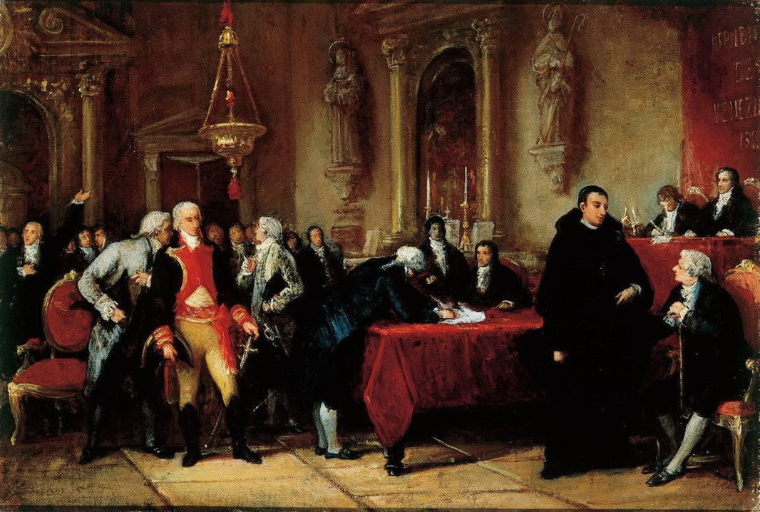 Draft for the Signing of the Declaration of Independence by Martín Tovar y Tovar — hand-painted portrait oil painting reproduction on canvas