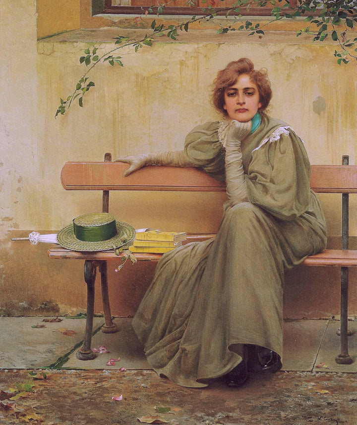 Dreams (Portrait of Elena Vecchi) by Vittorio Matteo Corcos — hand-painted portrait oil painting reproduction on canvas