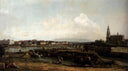 Dresden from the Left Bank of the Elbe, Below the Fortification by Bernardo Bellotto — hand-painted architectural oil painting reproduction on canvas
