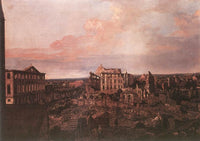 Dresden, the Ruins of the Pirnaische Vorstadt by Bernardo Bellotto — hand-painted architectural oil painting reproduction on canvas