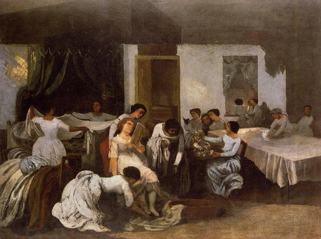 Dressing the Dead Girl (Dressing the Bride) by Gustave Courbet — hand-painted portrait oil painting reproduction on canvas