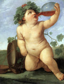 Drinking Bacchus by Guido Reni — male oil painting wall art, Baroque