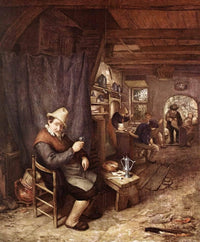 Drinking Peasant in an Inn by Adriaen van Ostade — hand-painted landscape oil painting reproduction on canvas