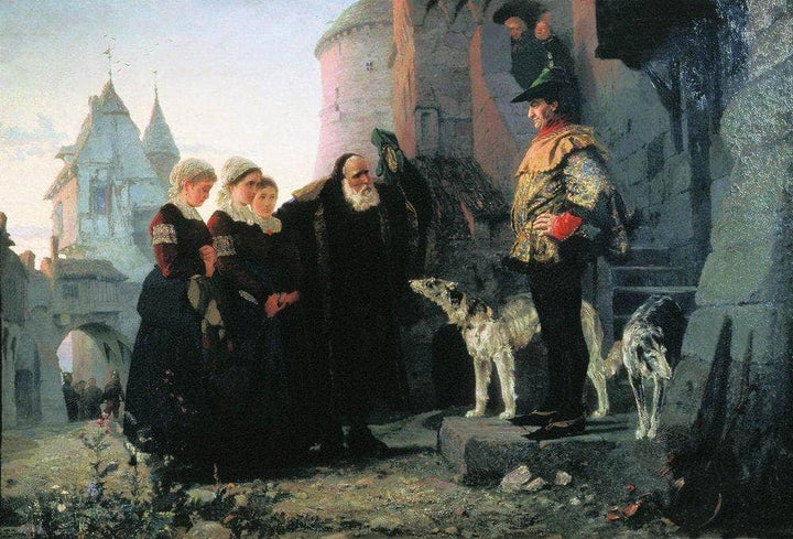 Droit du seigneur by Vasily Polenov — hand-painted portrait oil painting reproduction on canvas