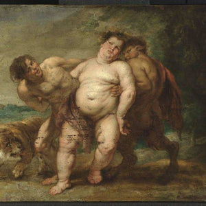 Drunken Bacchus with Faun and Satyr