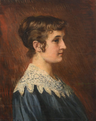 Portrait of Maria Mihaylova-Marushka (the daughter of the archaeologist Karel Å korpil) in entryway