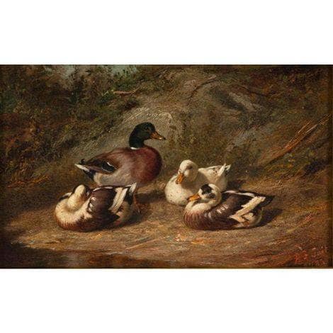 Ducks by Arthur Fitzwilliam Tait — hand-painted animal oil painting reproduction on canvas