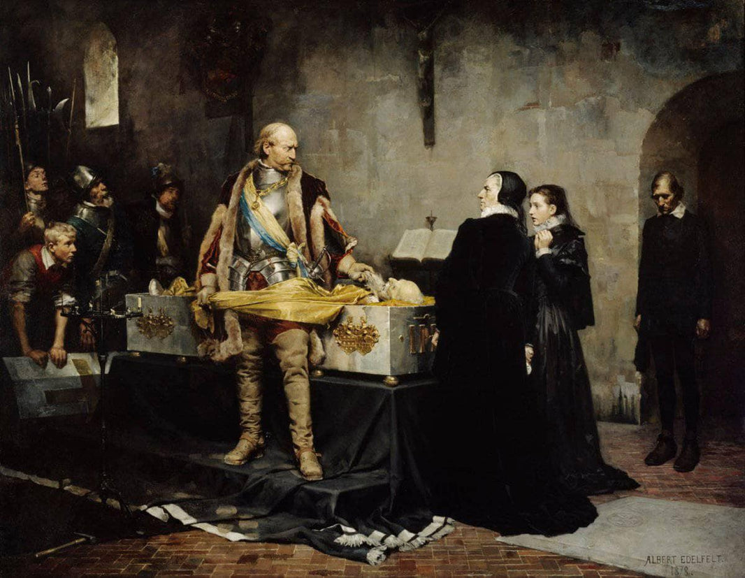 Duke Charles insulting the Corpse of Clas Fleming by Albert Edelfelt — hand-painted portrait oil painting reproduction on canvas