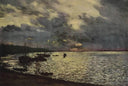 Dull day at Volga by Isaac Levitan — hand-painted landscape oil painting reproduction on canvas