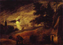 Dune Landscape by Moonlight by Adriaen Brouwer — hand-painted landscape oil painting reproduction on canvas