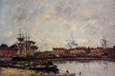 Dunkirk, the Inner Port by Eugene Boudin — vintage oil painting wall art, Impressionism
