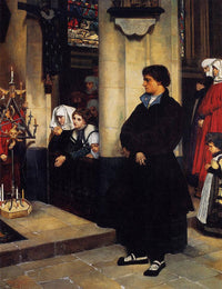 During the Service by James Tissot — hand-painted portrait oil painting reproduction on canvas
