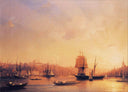 Dusk on the Golden Horn by Ivan Aivazovsky — ships oil painting wall art, Romanticism