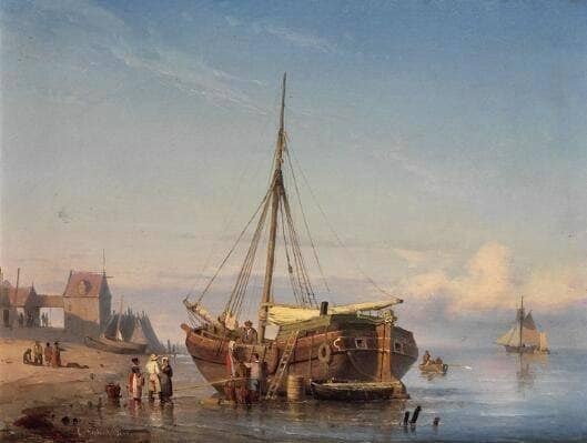Dutch fishing boats at the shore