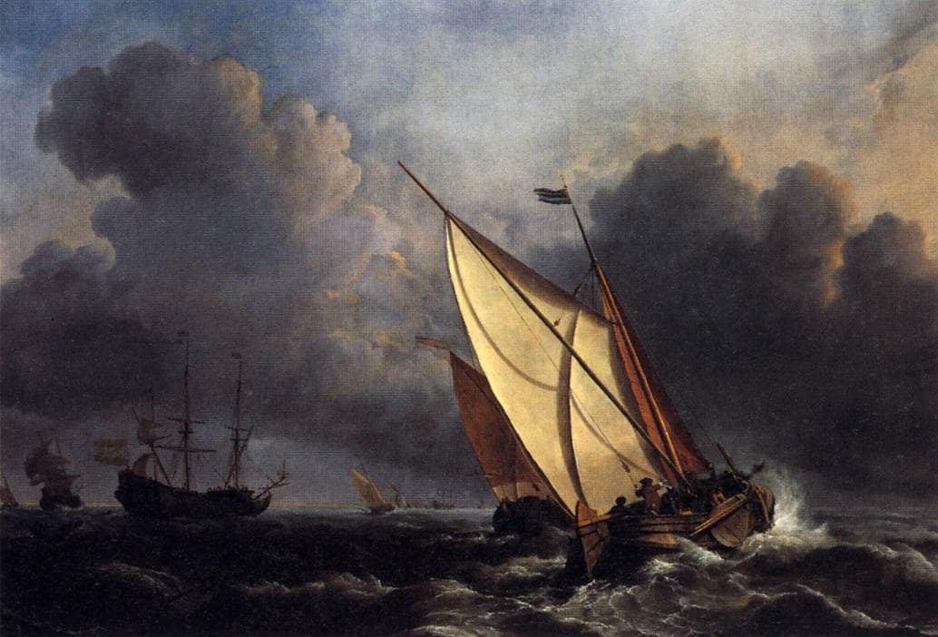 Dutch Fishing Boats in a Storm by J.M.W. Turner — hand-painted landscape oil painting reproduction on canvas