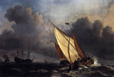 Dutch Fishing Boats in a Storm in bedroom