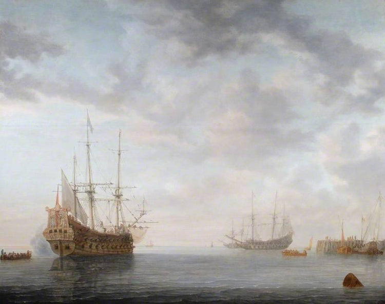 Dutch Men of War at Anchor - Simon de Vlieger