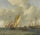 Dutch Ships on Choppy Coastal Waters by a Spit of Land with a Beacon in apartment