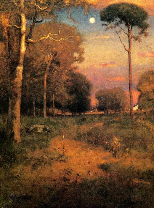 Early Moonrise, Florida by George Inness — hand-painted botanical oil painting reproduction on canvas