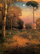Early Moonrise, Florida by George Inness — hand-painted botanical oil painting reproduction on canvas