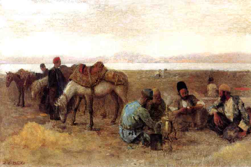 Early Morning by Lake Urumiyah, Persia by Edwin Lord Weeks — hand-painted animal oil painting reproduction on canvas
