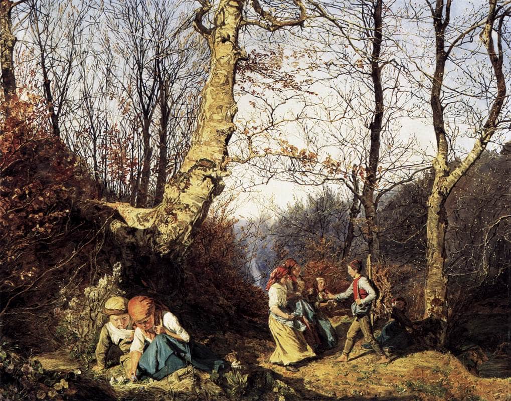 Early Spring in the Wienerwald by Ferdinand Georg Waldmüller — hand-painted botanical oil painting reproduction on canvas