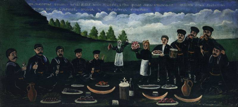 Easter Festival by Niko Pirosmani, hand-painted abstract oil painting reproduction on canvas