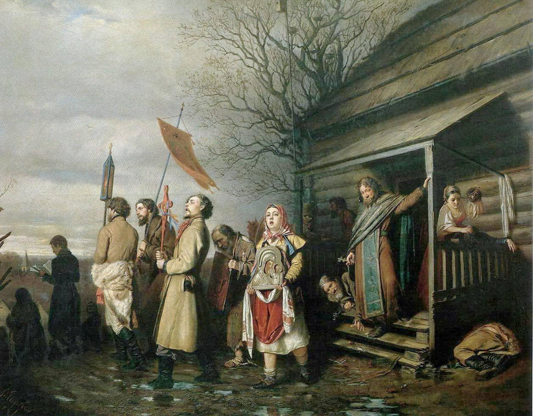 Easter Procession in a Village by Vasily Perov — hand-painted cultural oil painting reproduction on canvas