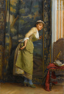 Eavesdropping by Théodore Ralli — hand-painted portrait oil painting reproduction on canvas