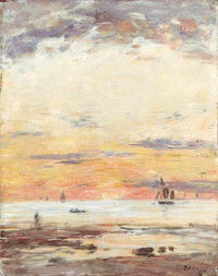 Ebb on sunset by Eugene Boudin — hand-painted landscape oil painting reproduction on canvas