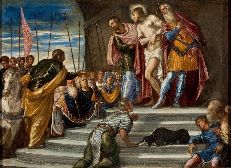 Ecce Homo (Pontius Pilate Presenting Christ to the Crowd) by Tintoretto — hand-painted cultural oil painting reproduction on canvas
