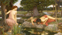 Echo and Narcissus by John William Waterhouse — hand-painted abstract oil painting reproduction on canvas