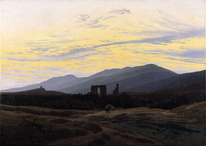 Ruin of Eldena in the Giant Mountains by Caspar David Friedrich — hand-painted landscape oil painting reproduction on canvas