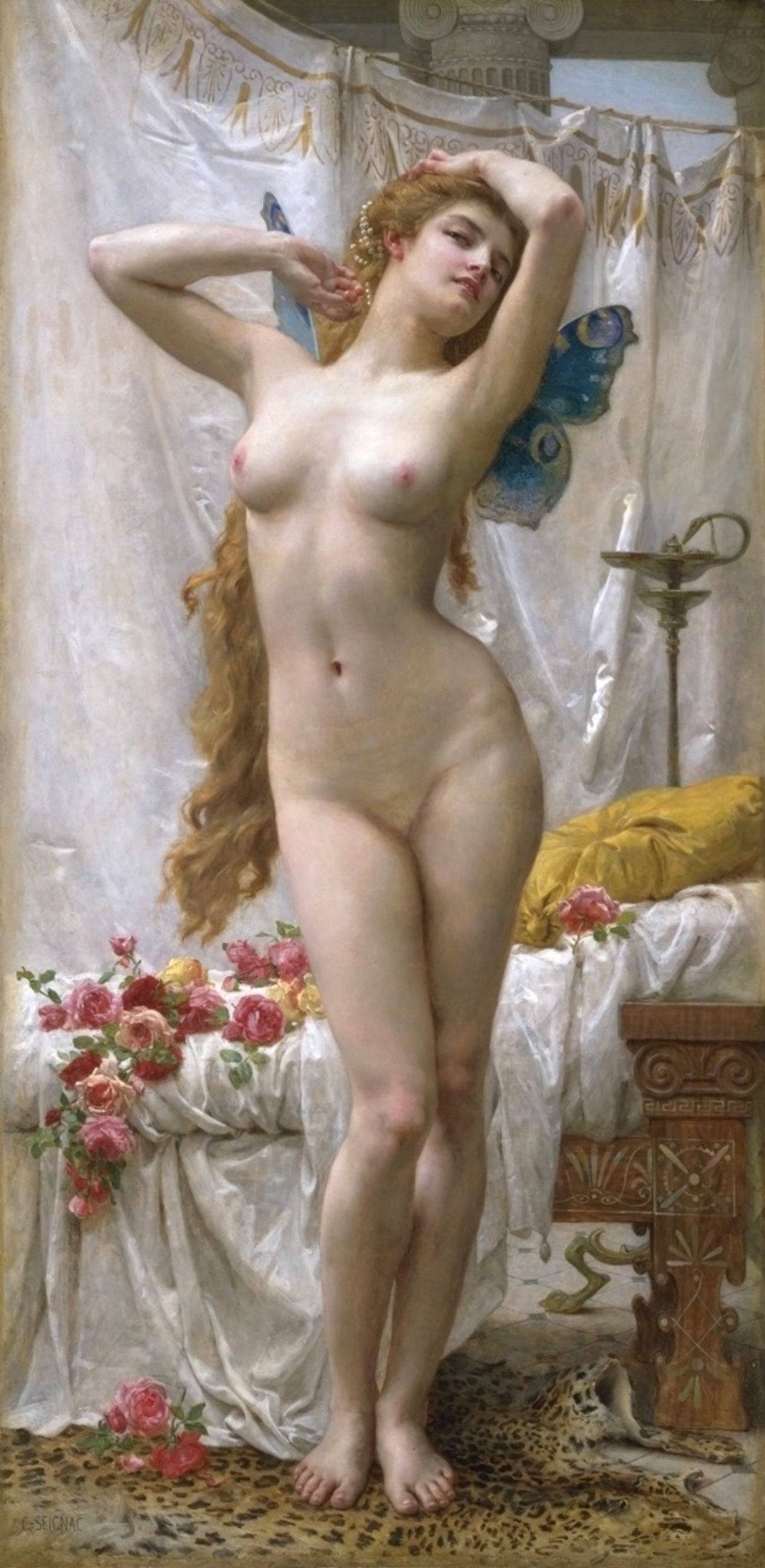 The Awakening of Psyche by Guillaume Seignac, hand-painted cultural oil painting reproduction on canvas