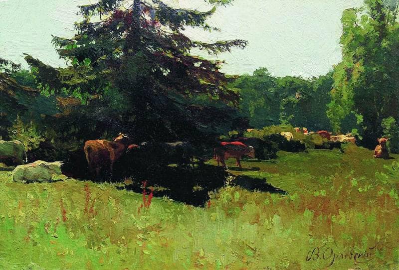 Edge of a wood by Volodymyr Orlovsky — hand-painted animal oil painting reproduction on canvas