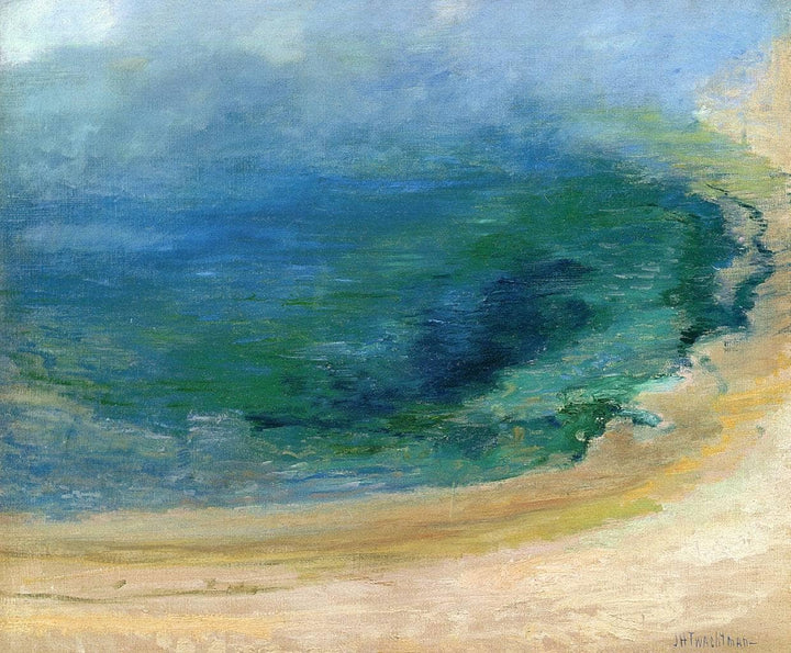 Edge of the Emerald Pool, Yellowstone by John Henry Twachtman — hand-painted landscape oil painting reproduction on canvas