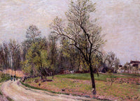 Edge of the Forest in Spring, Evening by Alfred Sisley — hand-painted botanical oil painting reproduction on canvas