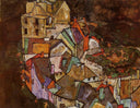Edge of Town (Krumau Town Crescent) by Egon Schiele — hand-painted abstract oil painting reproduction on canvas