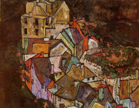 Edge of Town (Krumau Town Crescent) by Egon Schiele — hand-painted abstract oil painting reproduction on canvas