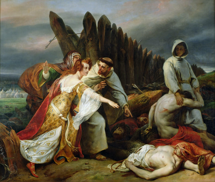 Edith finding the body of Harold by Horace Vernet — hand-painted cultural oil painting reproduction on canvas